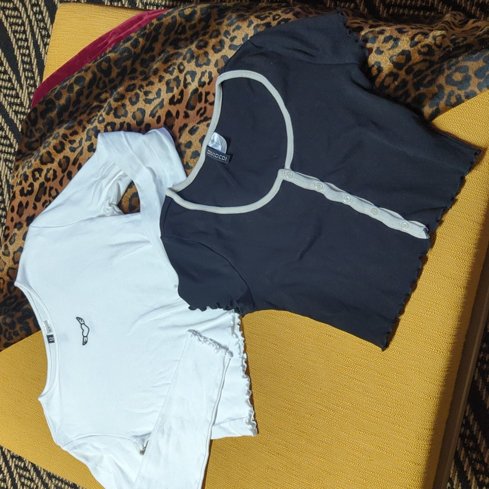 H&M divided lettuce edge semi-cropped tops LOT